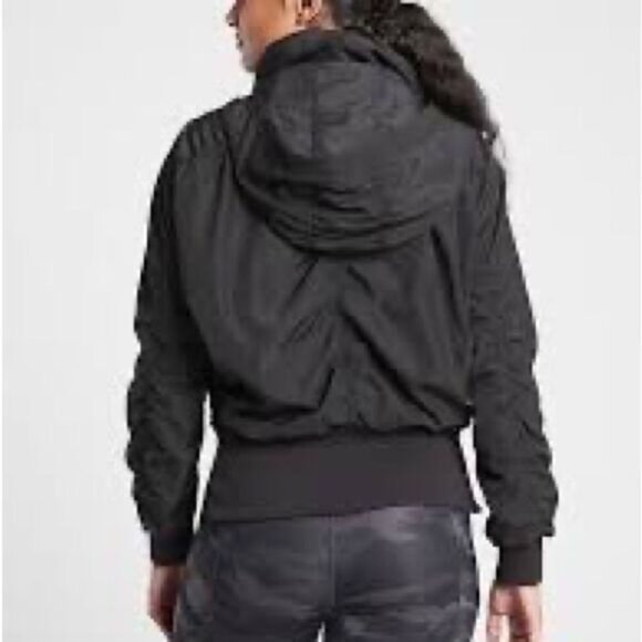 ATHLETA Point Reyes Black Moto Bomber Jacket Womens Sz S - Picture 4 of 14